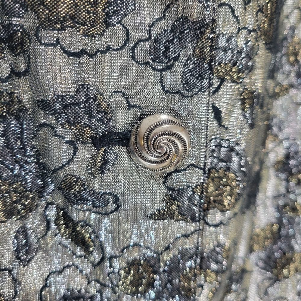 Vintage Cimone Metallic Silver Floral Jacket - Picture 7 of 15